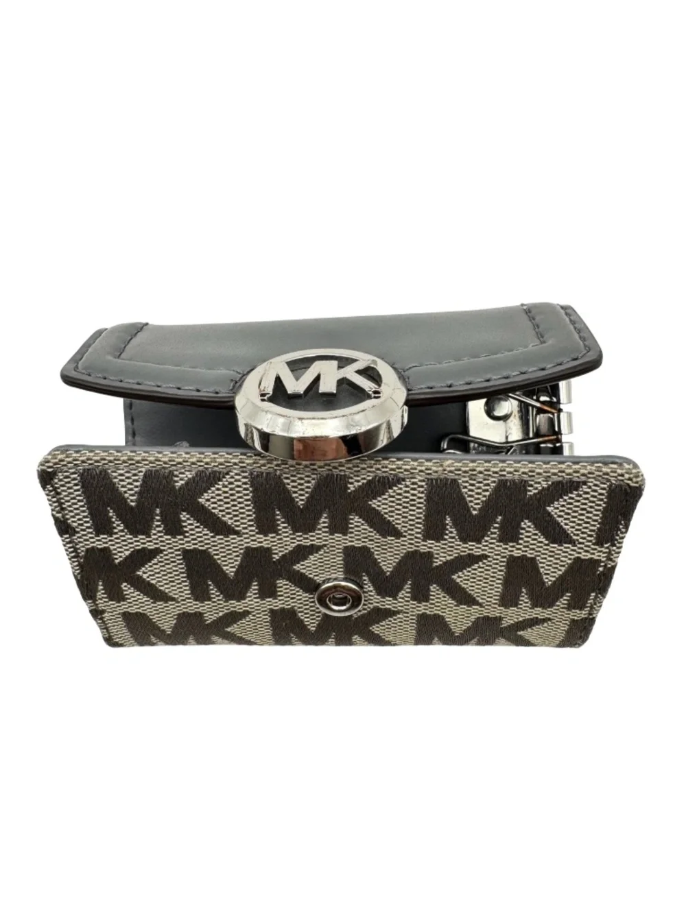 Michael Kors Key Case Holder MK 6 Hooks Organizer Wallet Travel Gift Gray Used